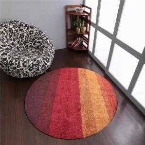 Rugsotic Carpets Hand Knotted Loom Silk Mix 10'x10' Round Area Rug Contemporary