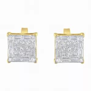 10 Karat Yellow Gold 1 CTTW Diamond Stud Earrings 
