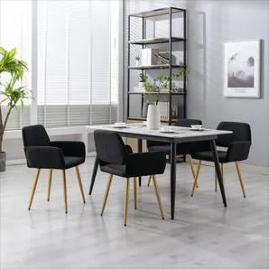 Small Modern Living Dining Room Accent Chairs Fabric Mid-Century Upholstered Side Seat Club Guest with Metal Legs Legs.