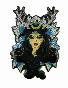 Enchantress Pin - Sorceress Wiccan Druid or Witchy Enamel Pin  For Halloween