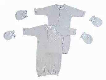 Bambini Preemie Boys Gowns and MIttens