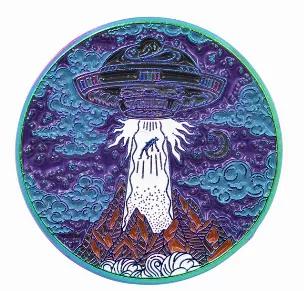 Alien / UFO abduction enamel pin