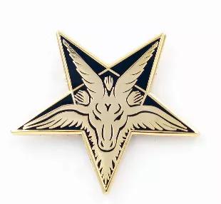 Baphomet Head Pin - Sabbatic Goat Pentagram Occult Enamel Pin