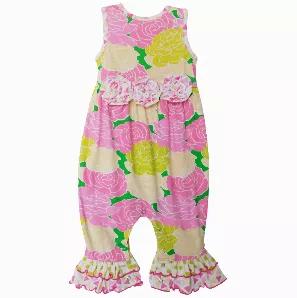 AnnLoren Boutique Spring Floral Baby Girls Ruffle Romper Onesie Holiday Infant Toddler Jumpsuit