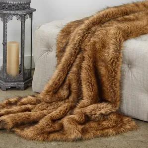 Plutus Tip Dyed Fox Faux Fur Luxury Throw